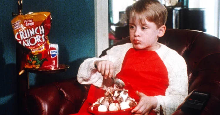 eating junk and watching rubbish