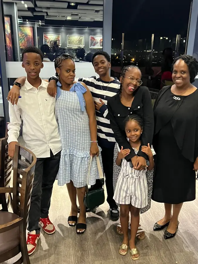 Refilwe and her family at Table 50Two